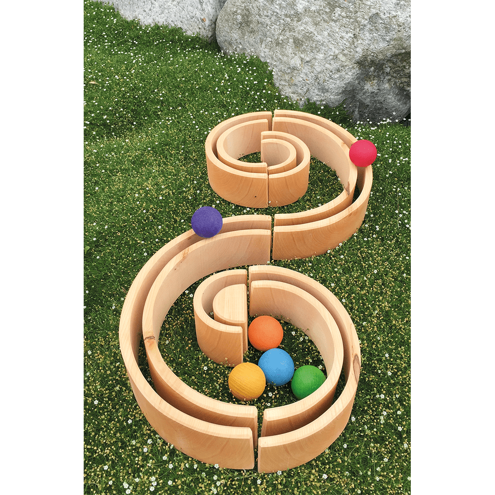Grimm s Large Natural Wooden Rainbow Tunnel 12 Piece