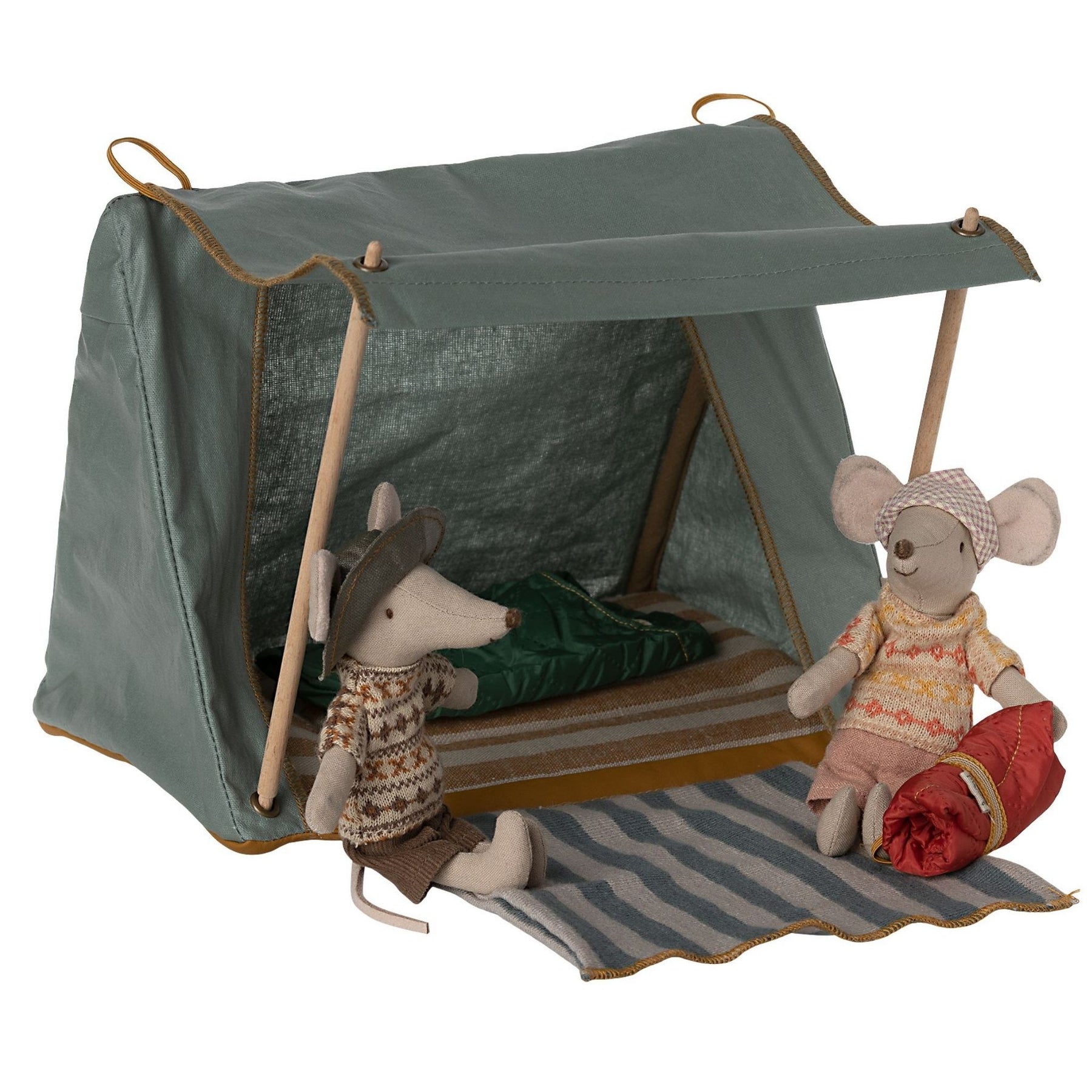 maileg little feather mouse with tent Maileg - Happy camper tent, Mouse