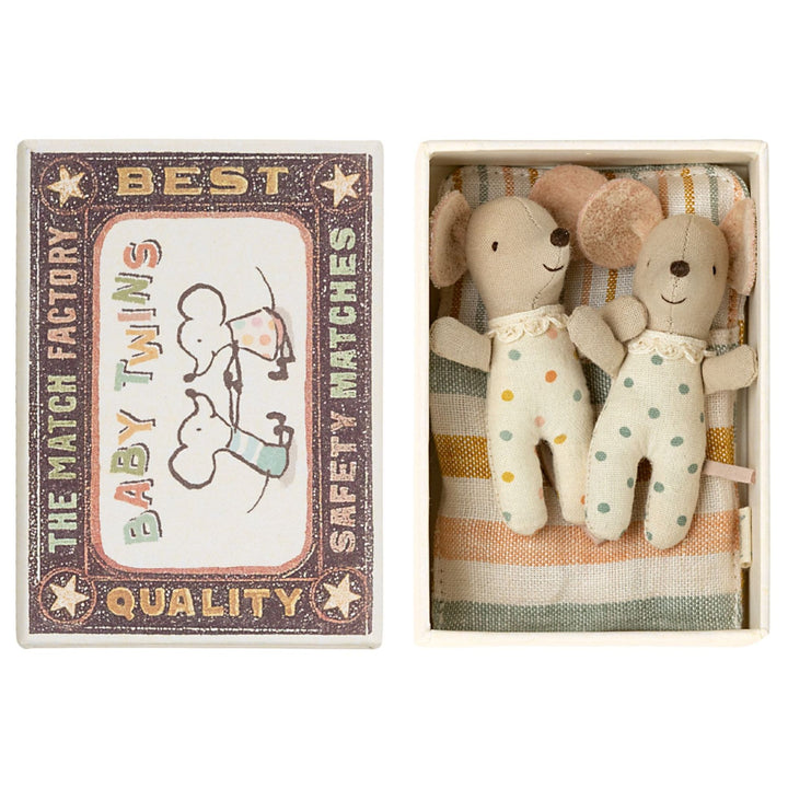 Maileg - Twins, Baby mice in matchbox - Bella Luna Toys