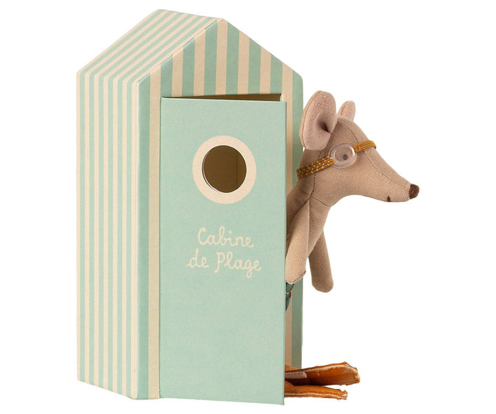 Maileg Big Brother Mouse in a "Cabin de Plage" Cabana - Stuffed Animals -  Bella Luna Toys