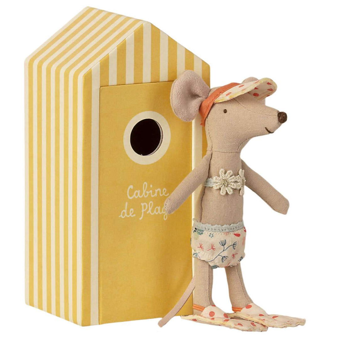 Maileg Big Sister Mouse in a "Cabin de Plage" Cabana - Stuffed Animals -  Bella Luna Toys