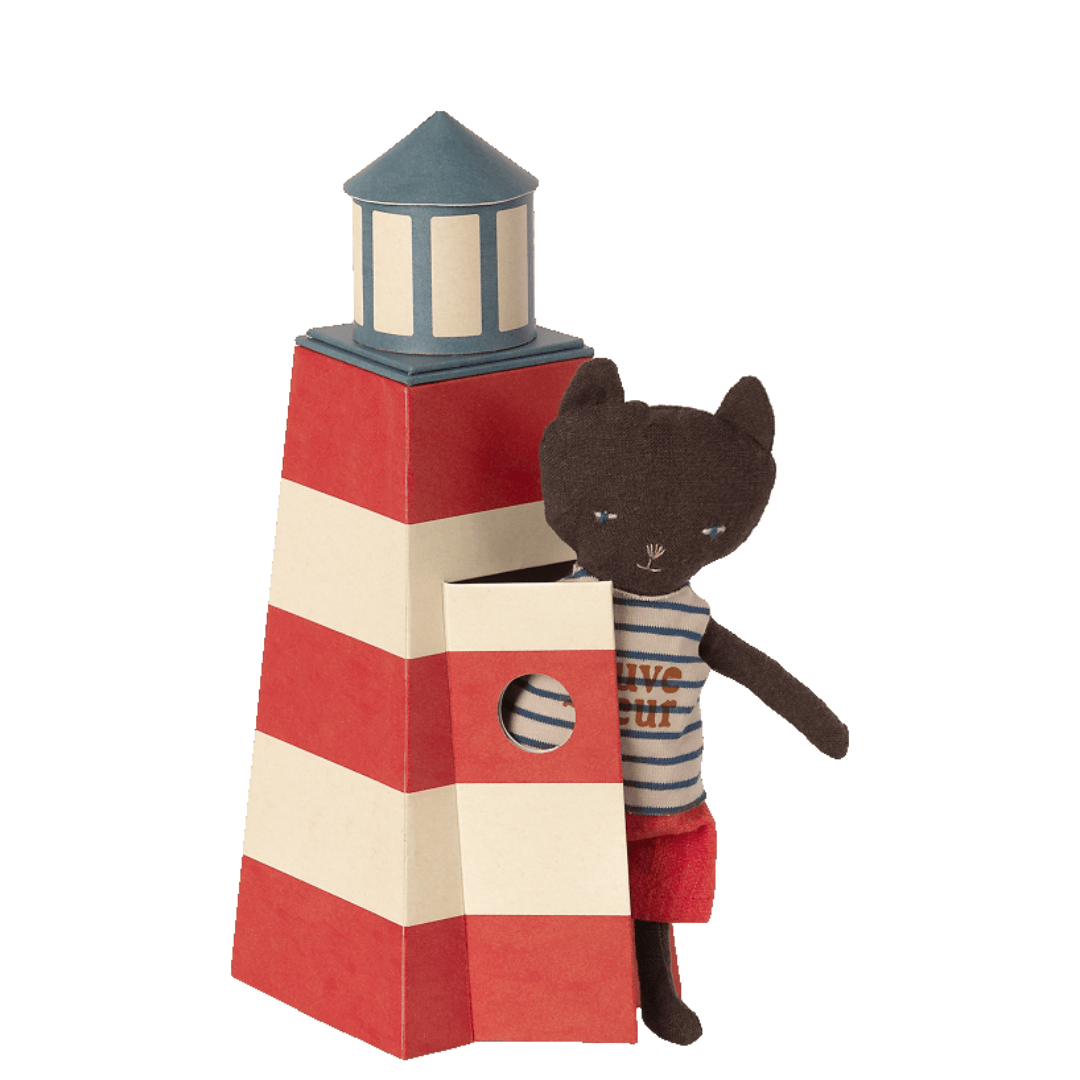 Maileg Lighthouse with Lifeguard Cat - Stuffed Animals -  Bella Luna Toys