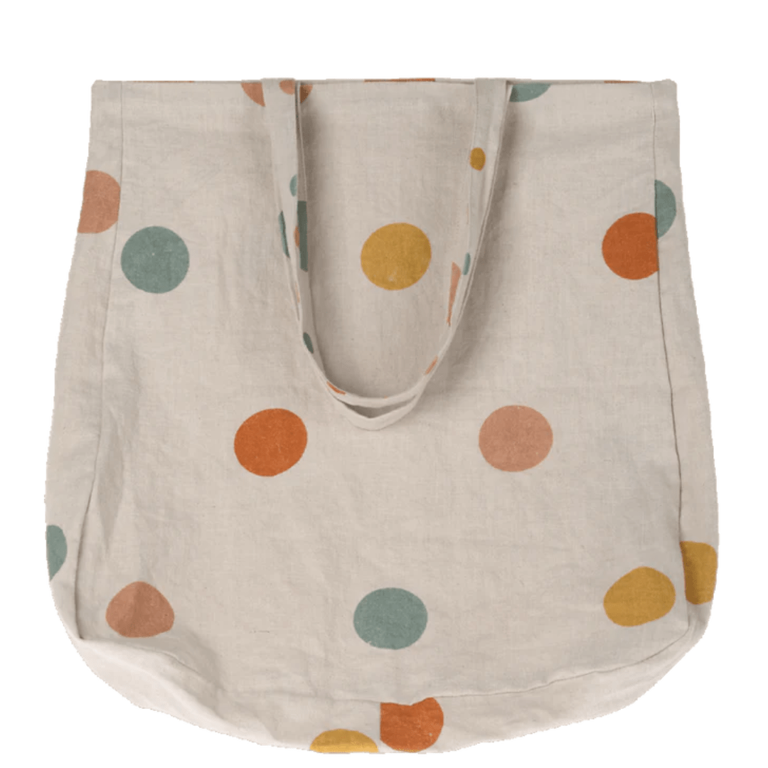 Maileg Multi Dots Linen Tote Bag - Large - Lunch Boxes & Totes -  Bella Luna Toys