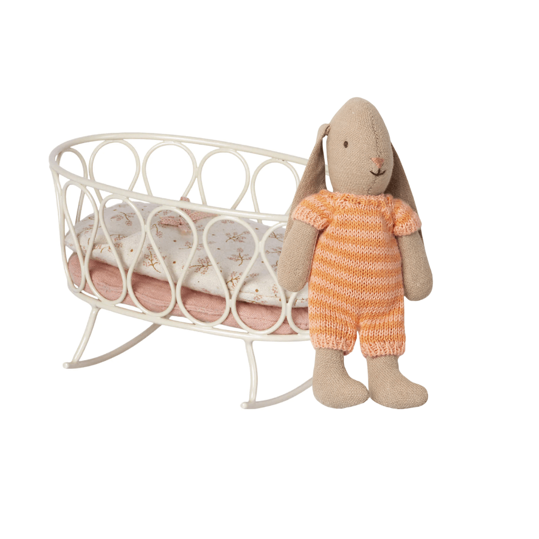Maileg Rose Cradle with Sleeping Bag and Bunny - Stuffed Animals - Bella Luna Toys