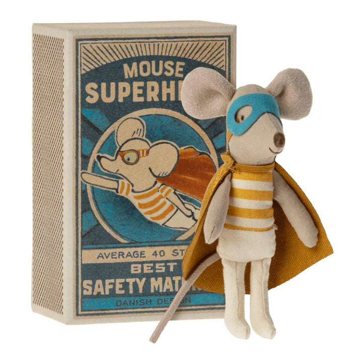 Maileg Superhero Little Brother Mouse in a Matchbox - Stuffed Animals -  Bella Luna Toys