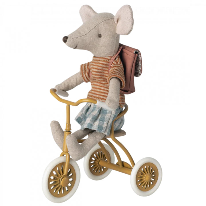 Maileg mouse riding Ocher Tricycle- Dollhouse accessories- Bella Luna Toys