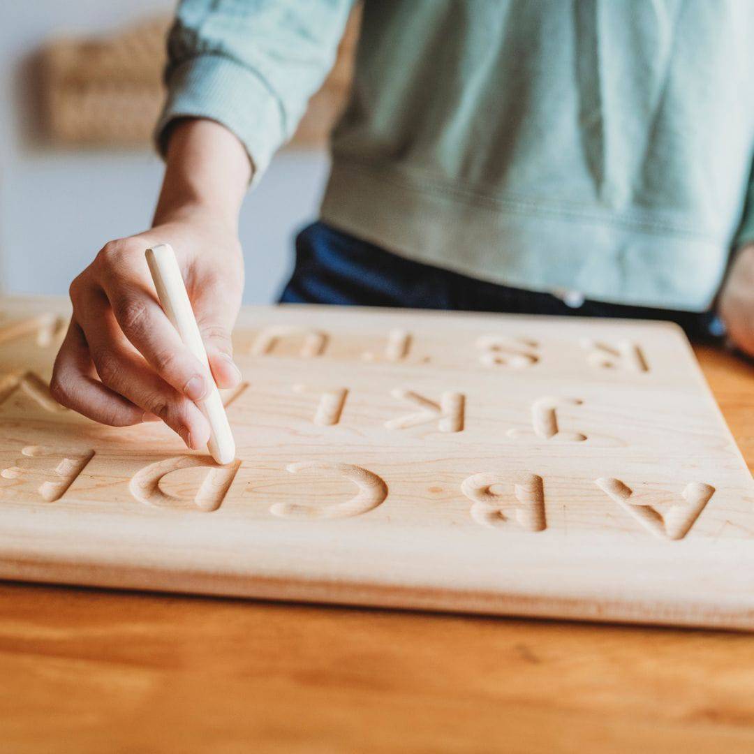 Double-Sided Wooden Alphabet Tracing Board