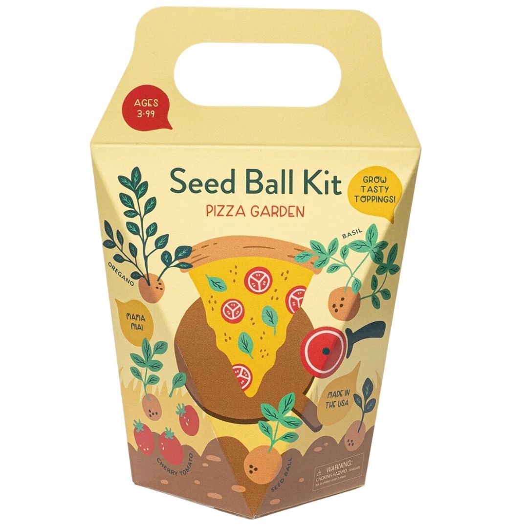 Modern Sprout Seed Ball Kit Pizza Garden Package-Front View- Bella Luna Toys