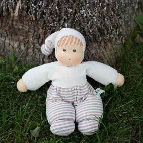Nanchen Organic Waldorf Baby Doll, Natural Striped