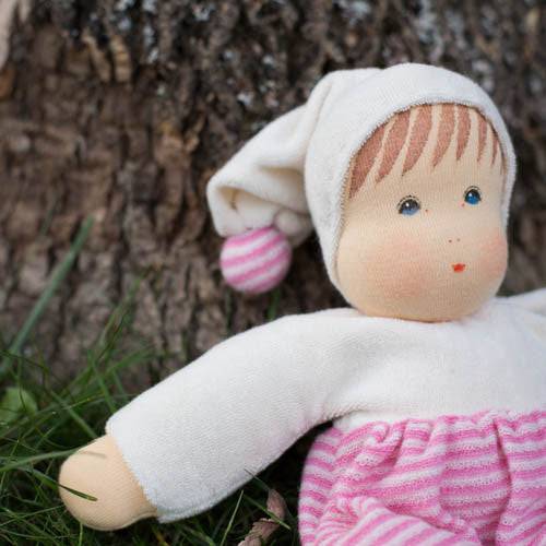 Organic Waldorf Cuddle Baby Doll - Pink