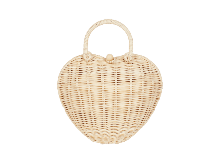 Olli Ella Rattan Luvya Heart Purse - Straw - Baskets - Oompa Toys