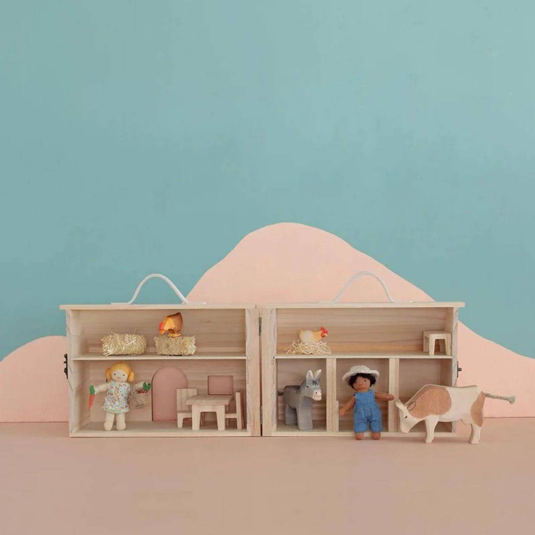 Olli Ella Wooden Holdie Barn - Dollhouses - Oompa Toys