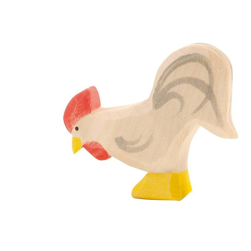 Ostheimer White Rooster Wooden Figure