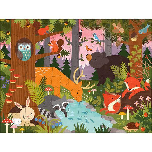 Petit Collage - Enchanted Woodland Floor Puzzle - 24 Pieces - Bella Luna Toys