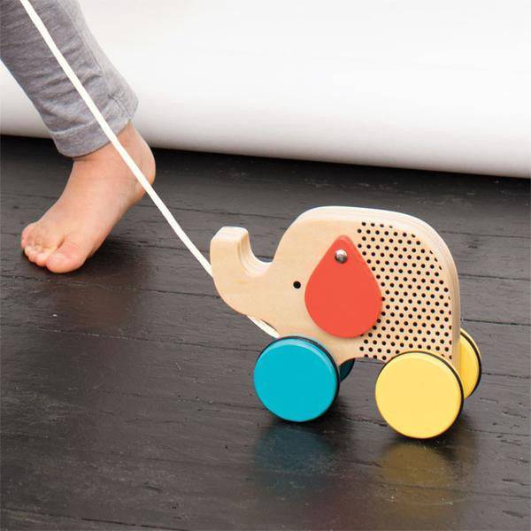 Petit Collage - Jumping Jumbo - Wooden Elephant Pull Toy - Bella Luna Toys