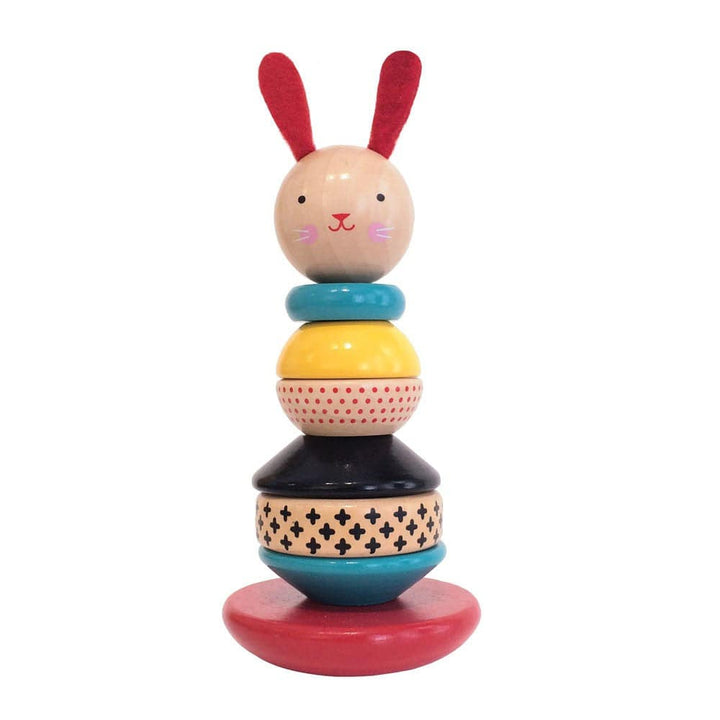 Petit Collage - Modern Bunny Wooden Stacking Toy - Bella Luna Toys