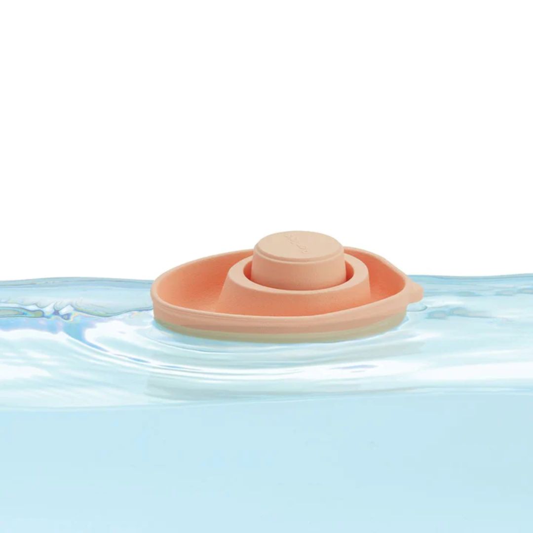 Plan Toys - Rubber Convertible Boat – Pastel Orange - Bella Luna Toys
