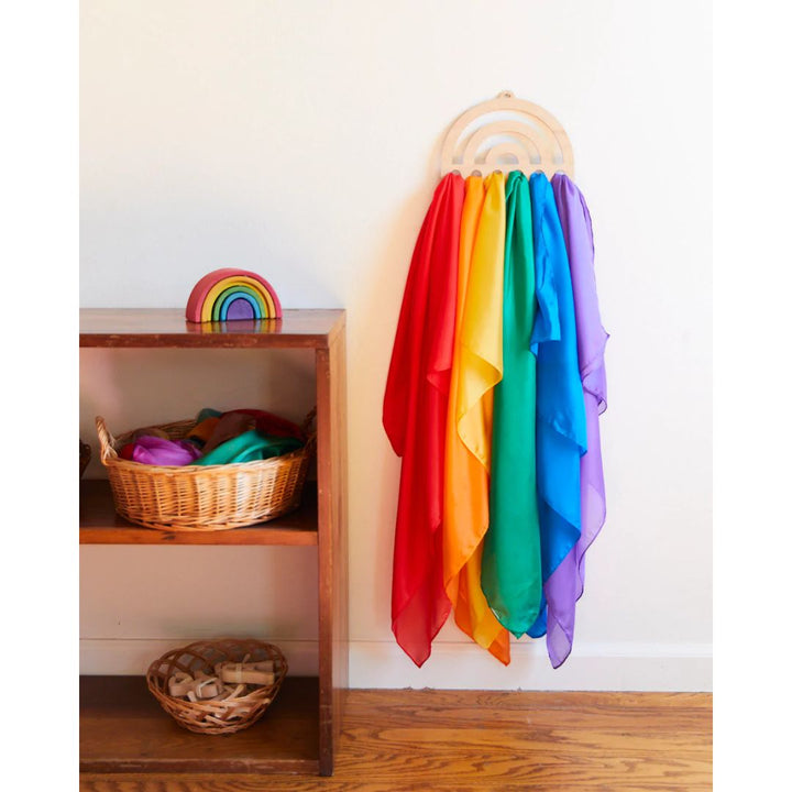Sarah's Silks- Wooden Toys Rainbow Playsilk Display- Bella Luna Toys