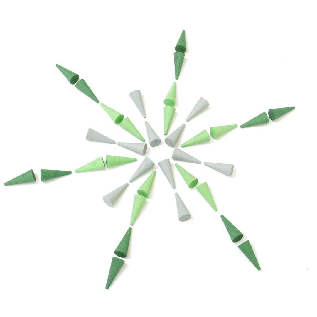 Grapat- Gradient green mandala cones- Bella Luna Toys