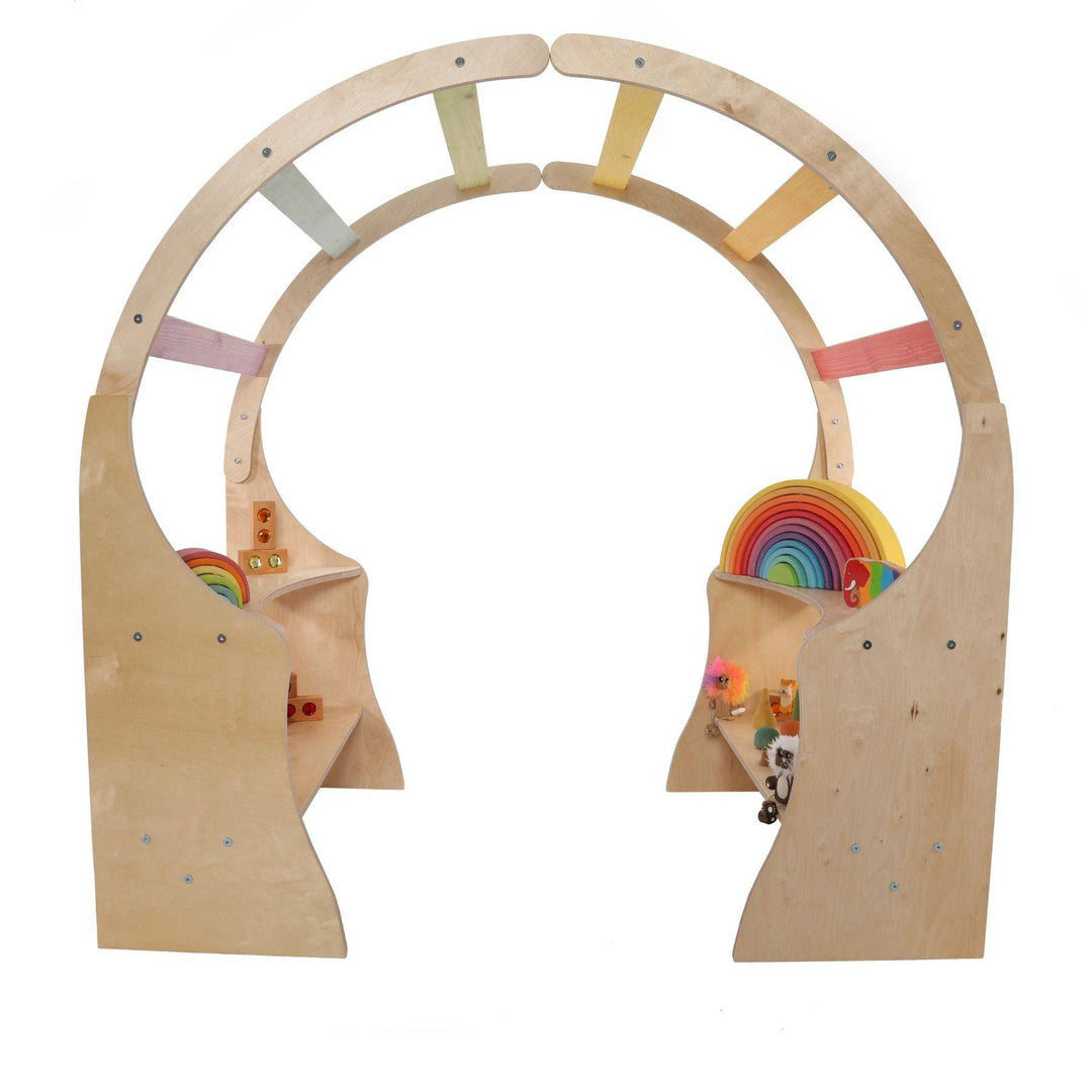 Sawdust & Rainbows - Waldorf Wooden Playstands Set -Pastel - Play Stands - Bella Luna Toys