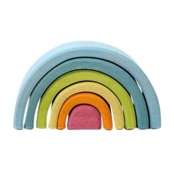 Small Wooden Pastel Mini Rainbow Tunnel - Grimm's Spiel & Holz - Bella Luna Toys