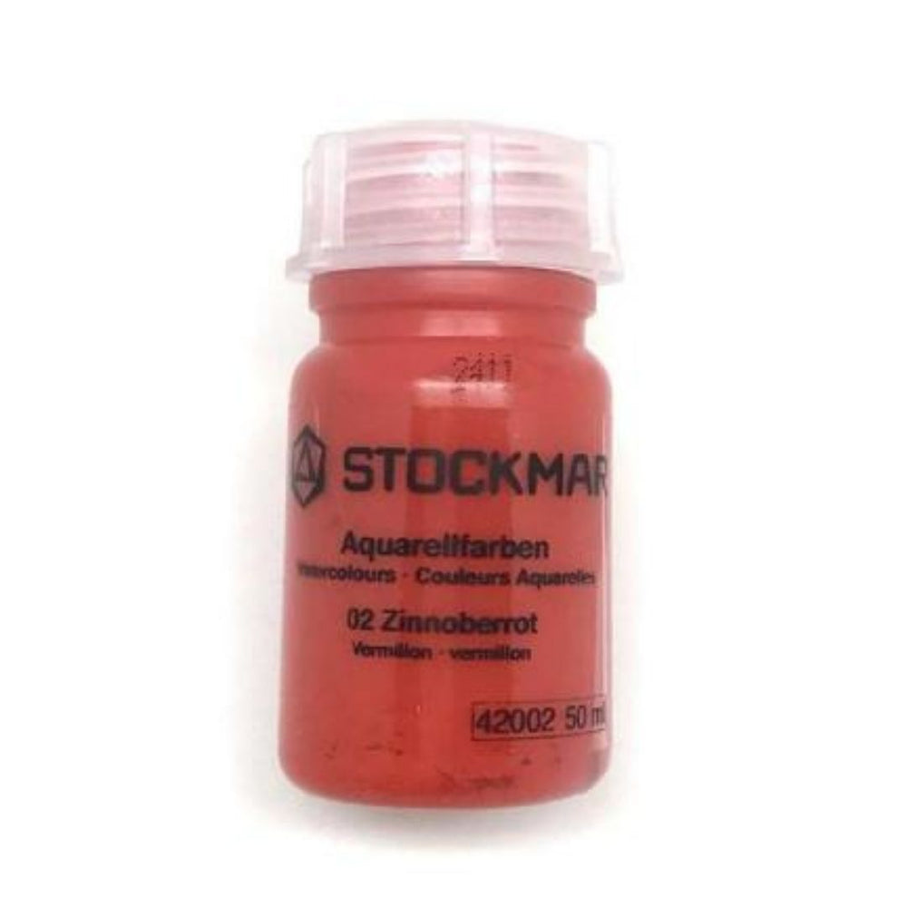 Stockmar- 50 milliliter bottle of vermilion red watercolor paint- Bella Luna Toys