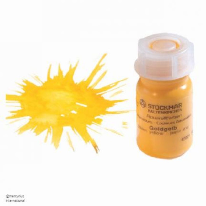 Stockmar- 50 milliliter bottle of gold yellow watercolor paint- Bella Luna Toys