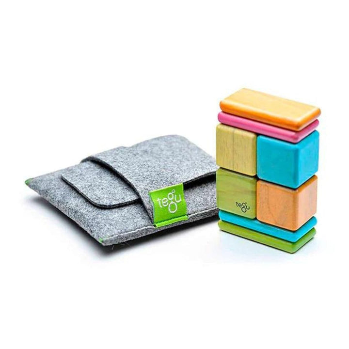 Tegu - Tints pocket pouch magnetic wooden blocks travel toy
