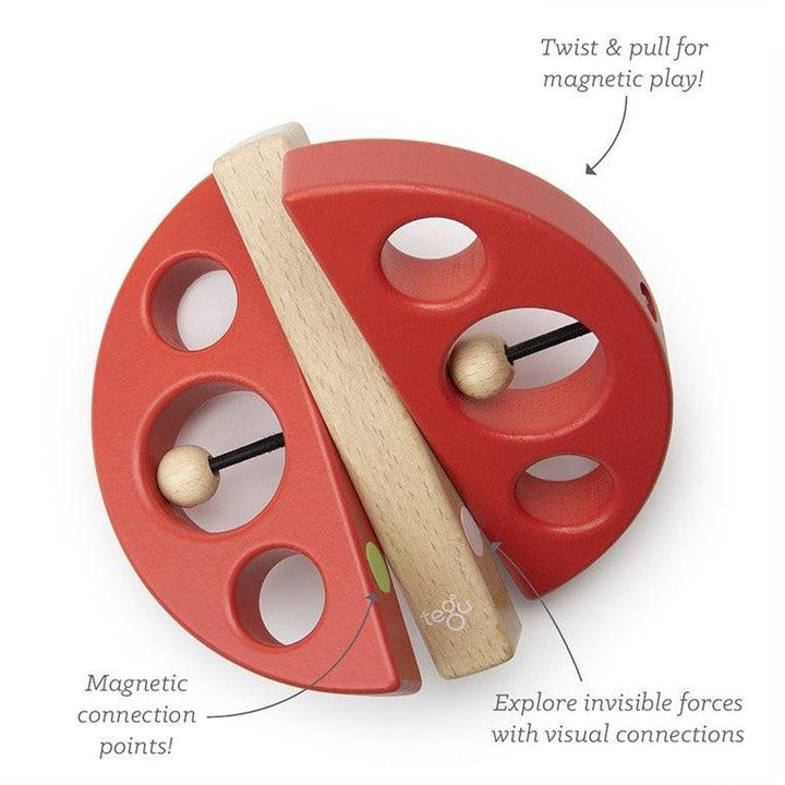 Tegu Swivel Bug - Magnetic Wooden Baby Toy - Red - Bella Luna Toys