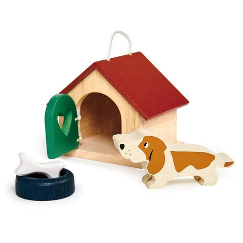Dollhouse Miniature Wood Dog Pull Toy - 1:12 Scale Children's Toy For Dollhouse Displays-585887