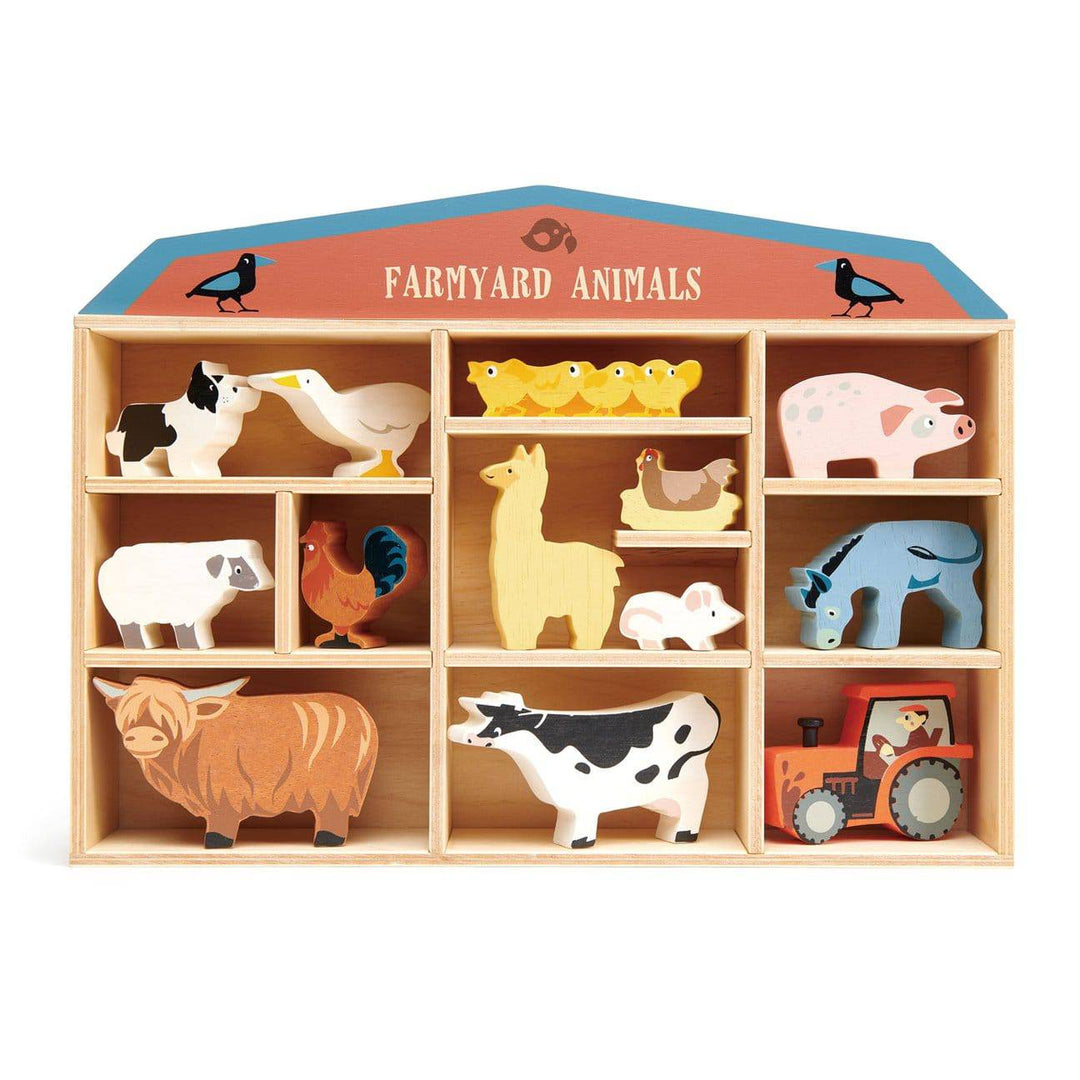 Tender Leaf Toys Farmyard Wooden Animals Set - Action & Toy Figures - Bella Luna Toys