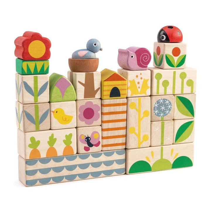 Tender Leaf Toys Garden Blocks - Wooden Blocks - Bella Luna Toys