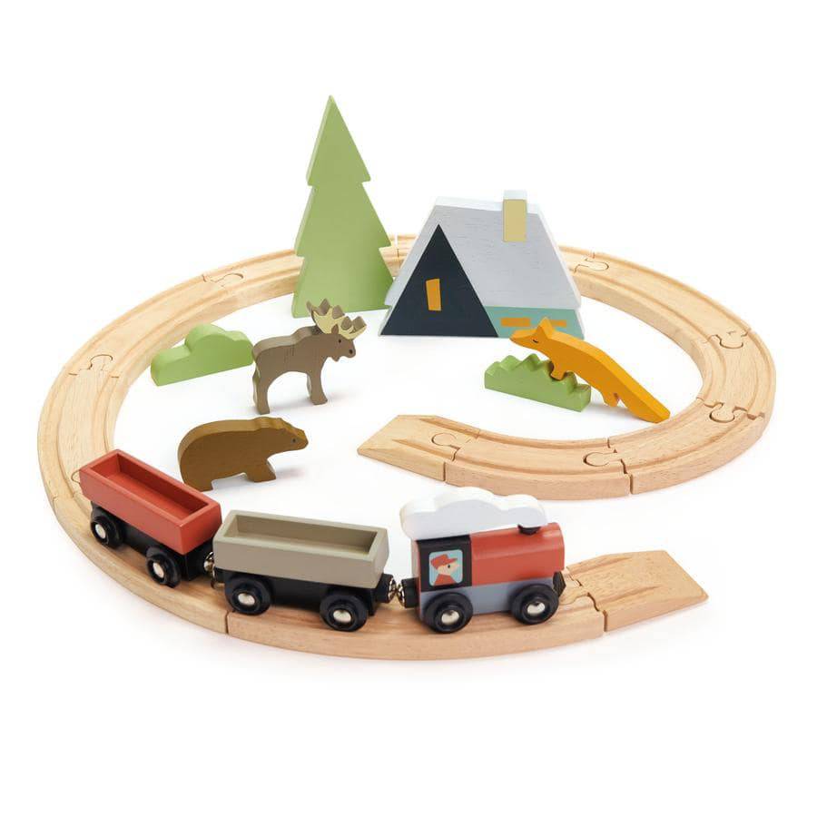 Little Tree Train Set Tender Leaf Toys Kids Wooden Treetops Train Set