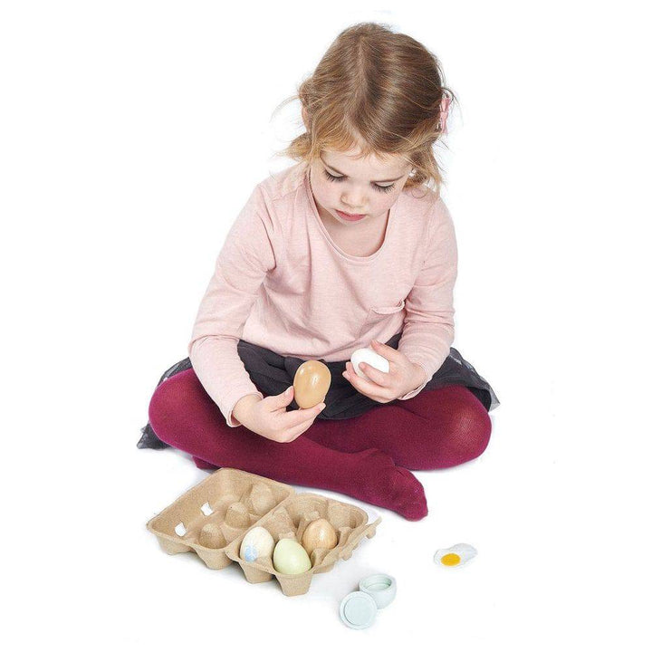 Tender Leaf Toys - Wooden Eggs, Set of 6 - Bella Luna Toys