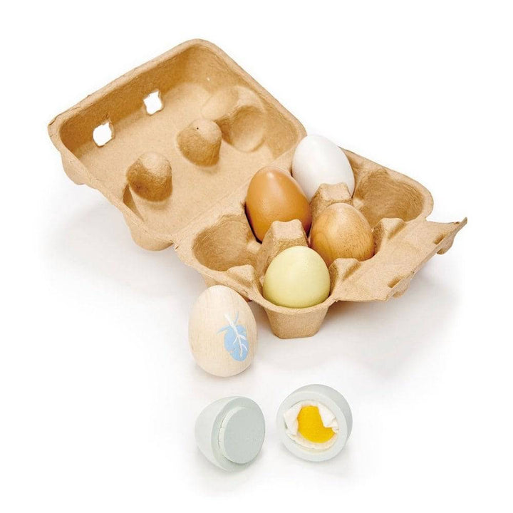 Tender Leaf Toys - Wooden Eggs, Set of 6 - Bella Luna Toys