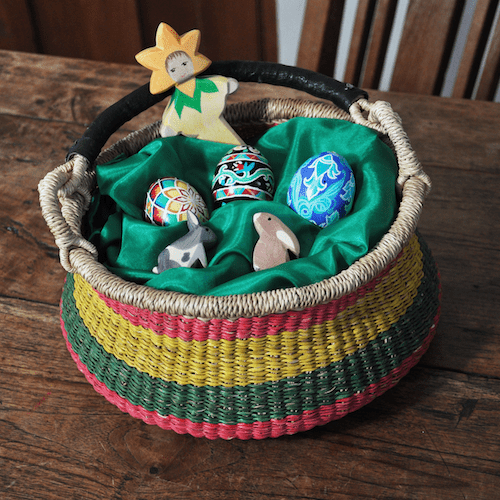 Ukrainian Easter Eggs in Basket