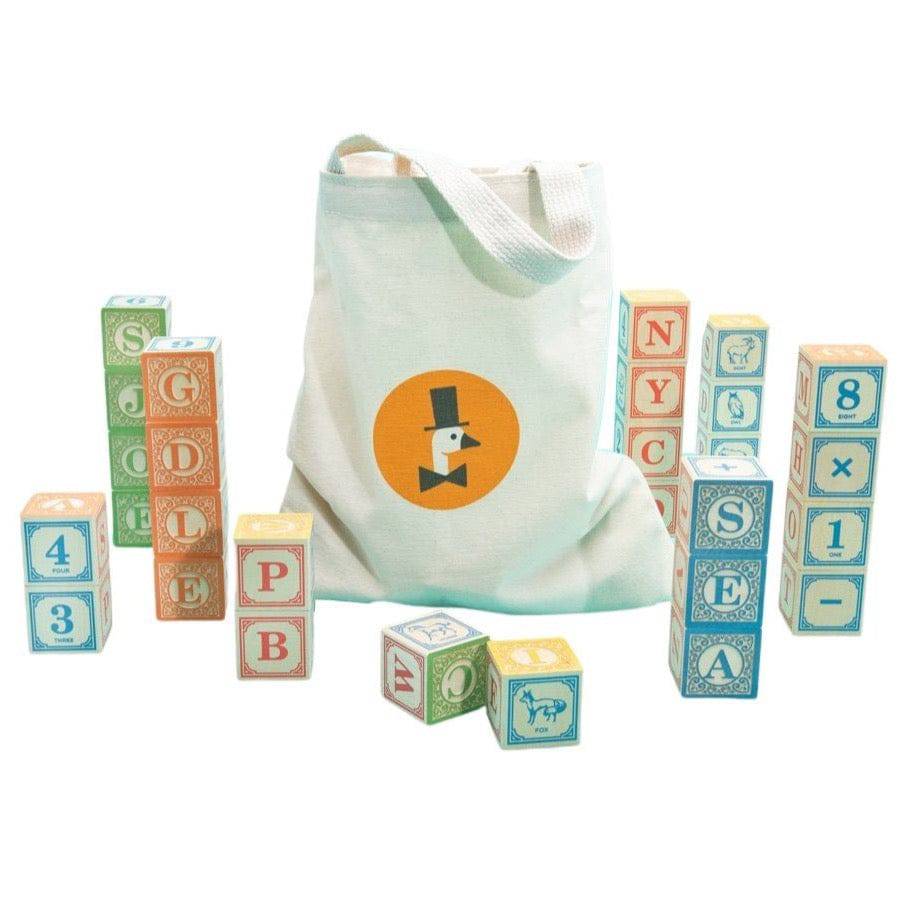 Uncle Goose Wooden Alphabet ABC Blocks | Canvas Bag | Bella Luna Toys
