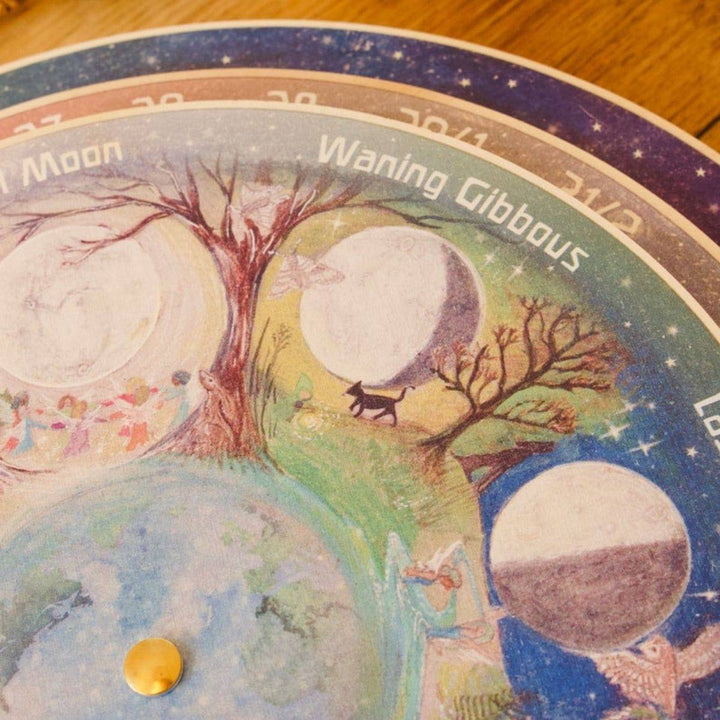 Waldorf Family Perpetual Moon Wooden Calendar - Waning Gibbous - Bella Luna Toys